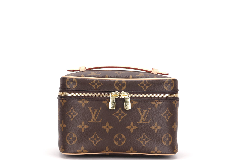 louis vuitton monogram nice mini toiletry pouch (m44495), with dust