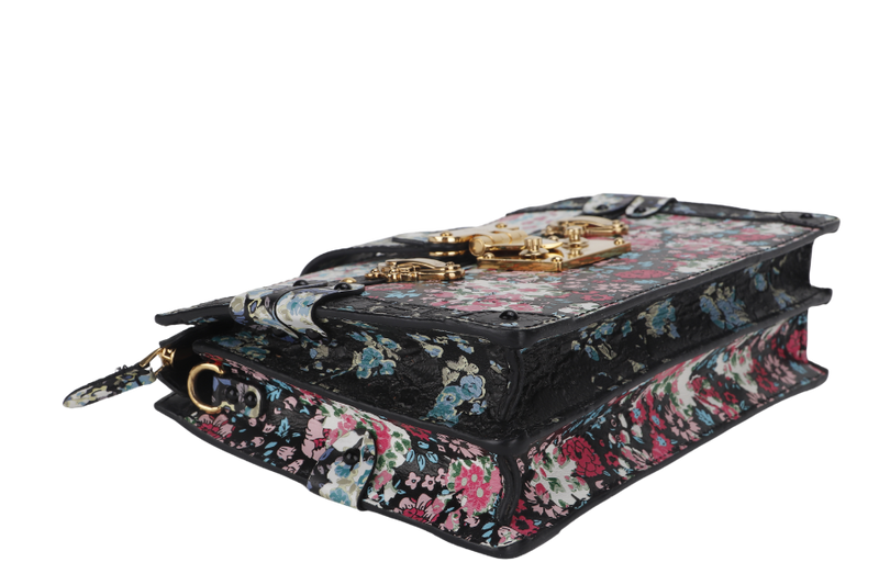 LOUIS VUITTON TRUNK CLUTCH LIBERTY ROSE CALF LEATHER WITH STRAP WITH DUST COVER AND BOX