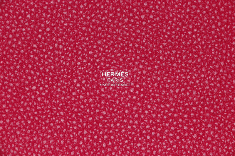 HERMES PICOTIN 18CM (STAMP Z 2021) ROUGE SELLIER & FRAMBOISE SILVER HARDWARE WITH DUST COVER & BOX