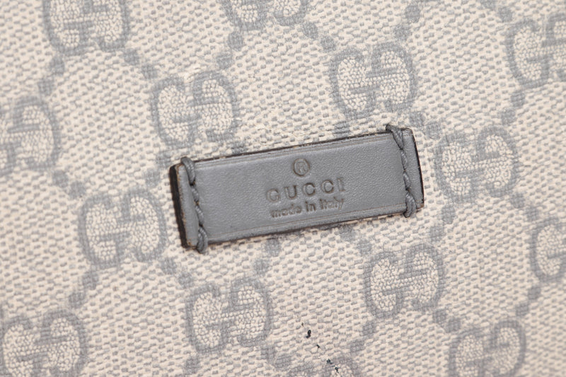 Gucci Light Grey Trim Canvas Shoulder Tote (353437 525040) with Strap & Dust Cover