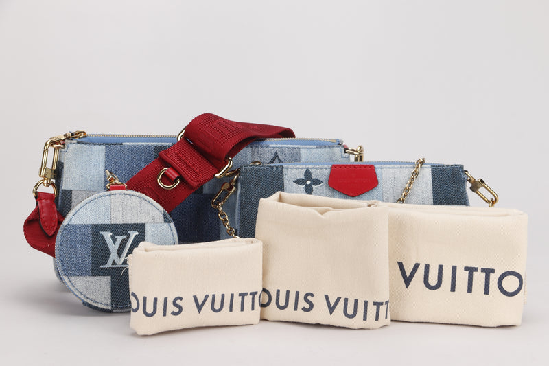 Louis Vuitton Monogram Denim Patchwork Multi-Pochette Accessoires