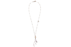 CHANEL 60CM LIGHT GP NECKLACE WITH 3 FAUX PEARL AND CC SMALL PENDANT, NO BOX