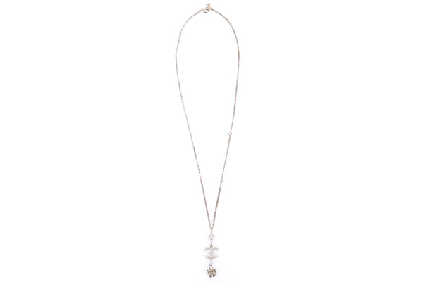 Chanel Pearl and Crystal CC Ball Drop Necklace