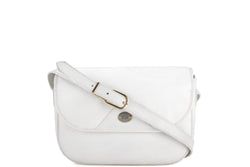 CHRISTIAN DIOR VINTAGE CROSSBODY BAG WHITE CALF LEATHER GOLD HARDWARE, NO DUST COVER