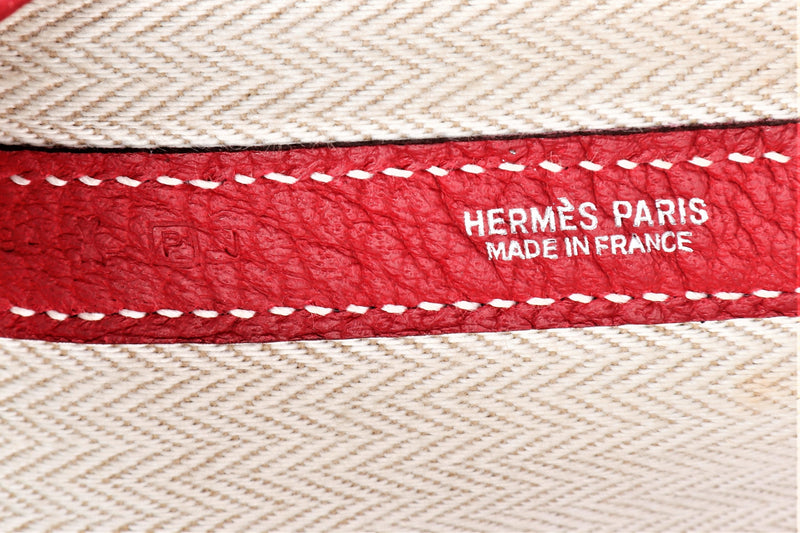 HERMES GARDEN PARTY 36CM (STAMP P) ROUGE CASAQUE, NEGONDA LEATHER, SILVER HARDWARE, WITH DUST COVER & BOX