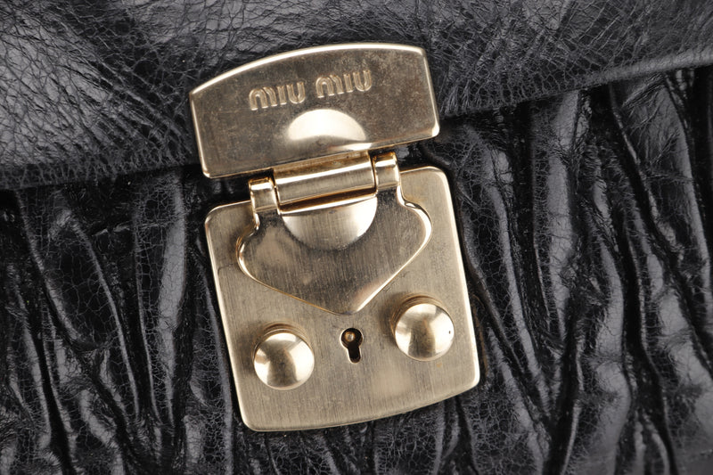 MIU MIU BLACK TOP HANDLE BAG, WITH DUST COVER, NO STRAP