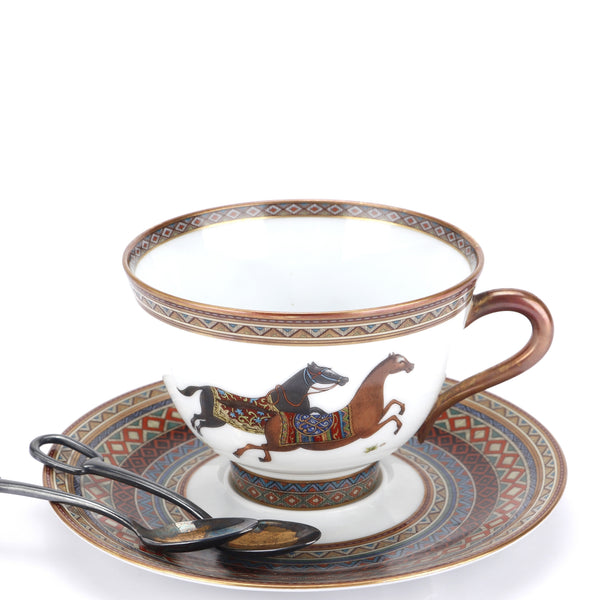 Hermes Cheval d'Orient Tea Cup and Saucer no.4 - Set of 2