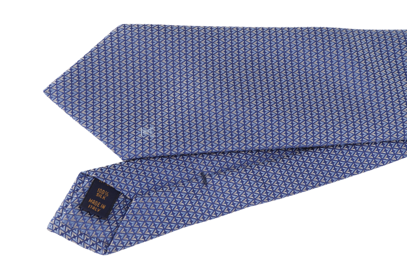 LOUIS VUITTON M71200 DIAMONDS V TIE BLUE MARINE, WITH BOX