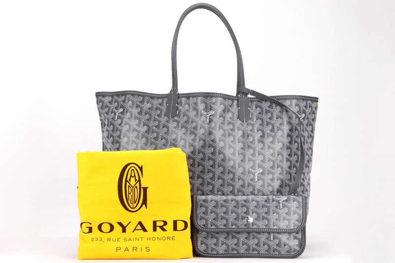 Goyard saint louis pm tote bag in gray canvas101106 Grey Cloth ref