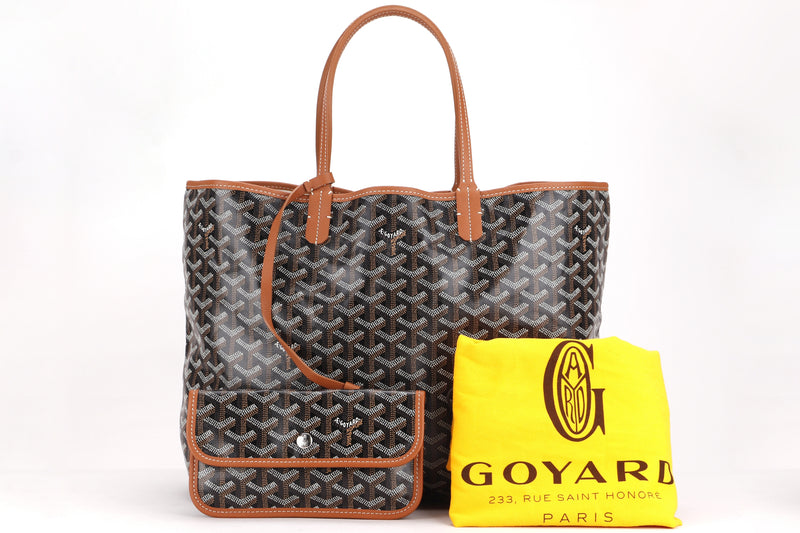 Goyard Saint Louis PM Black/Brown Tote Bag Paris