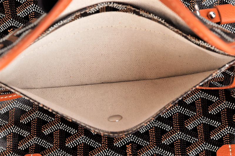 GOYARD SAINT LOUIS SMALL TOTE BAG BROWN CANVAS BROWN LEATHER, WITH DUST COVER