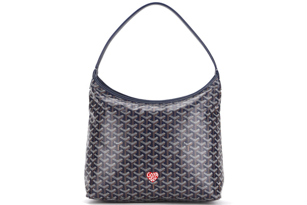 GOYARD SAC HOBO BOHEME PM BLEU MARINE WITH RED HEART, WITH DUST COVER