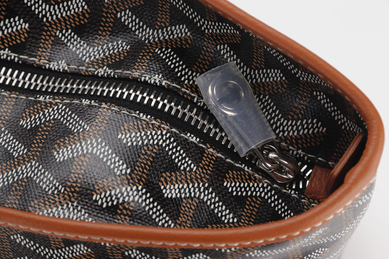 GOYARD ARTOIS MEDIUM BLACK CANVAS NATURAL LEATHER, WITH DUST COVER