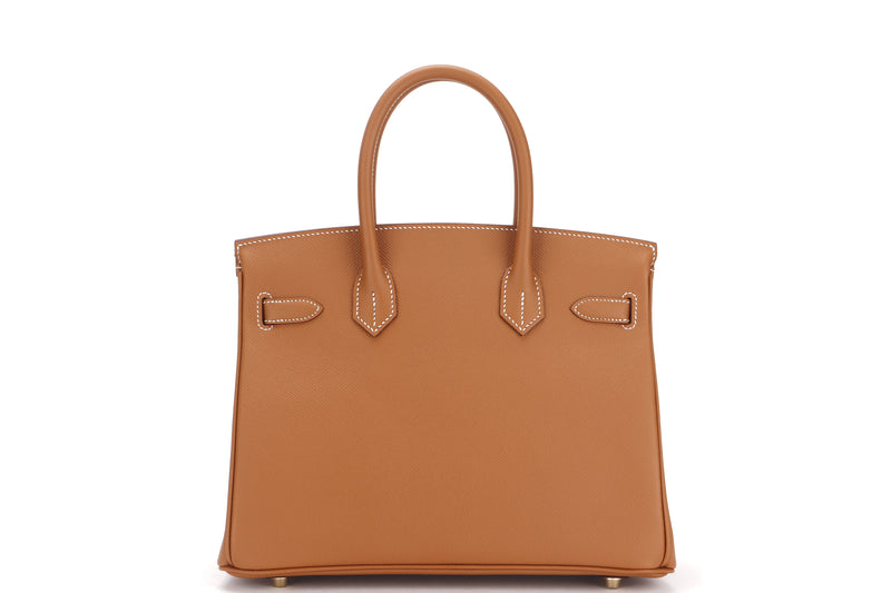 HERMES BIRKIN 30CM (STAMP U) GOLD COLOR EPSOM LEATHER, GOLD HARDWARE, WITH LOCK, KEYS, DUST COVER & BOX