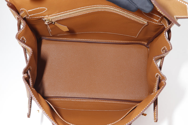 HERMES BIRKIN 30CM (STAMP U) GOLD COLOR EPSOM LEATHER, GOLD HARDWARE, WITH LOCK, KEYS, DUST COVER & BOX