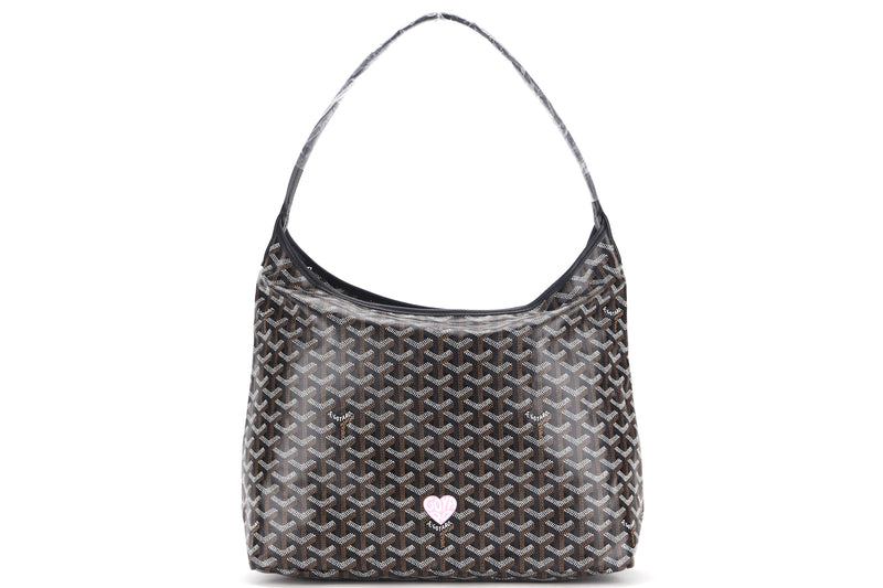 GOYARD SAC HOBO BOHEME PM NOIR PINK HEART SHAPE, WITH DUST COVER