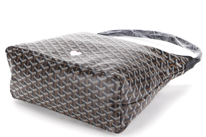GOYARD SAC HOBO BOHEME PM NOIR PINK HEART SHAPE, WITH DUST COVER