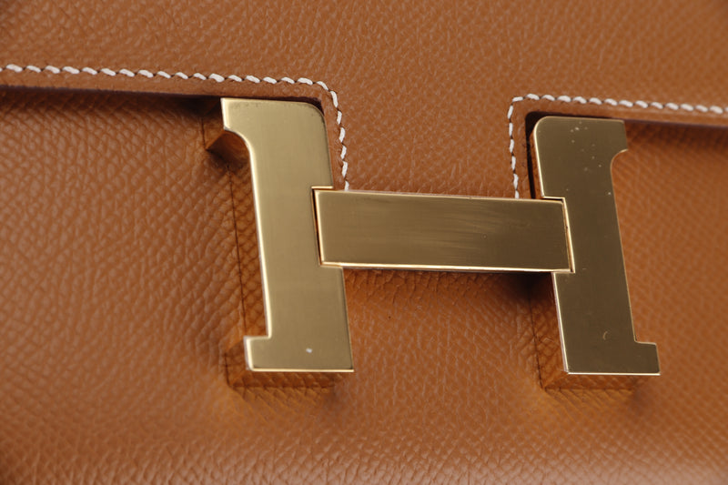 [Pre-order] HERMES CONSTANCE 18CM (STAMP U) GOLD COLOR EPSOM LEATHER, GOLD HARDWARE, WITH DUST COVER & BOX