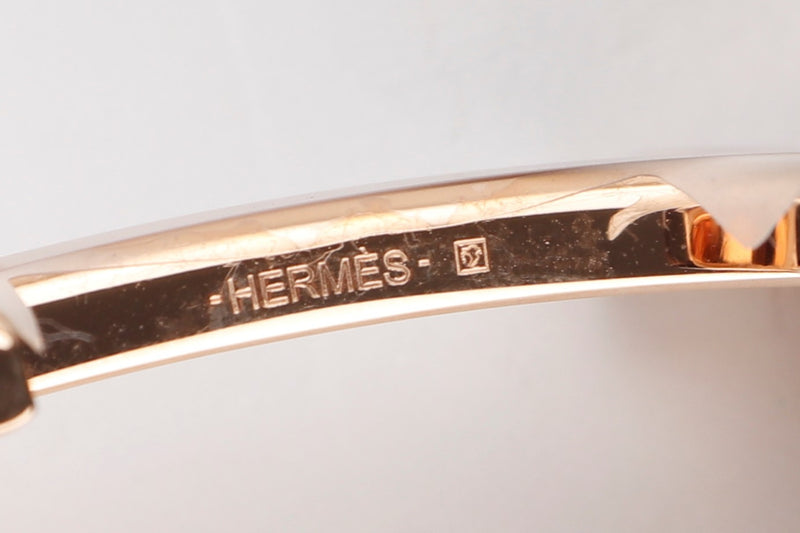 HERMES H BELT ROSE GOLD BUCKLE AND REVERSIBLE BLACK & ETAIN 110CM X 3CM, WITH DUST COVER & BOX