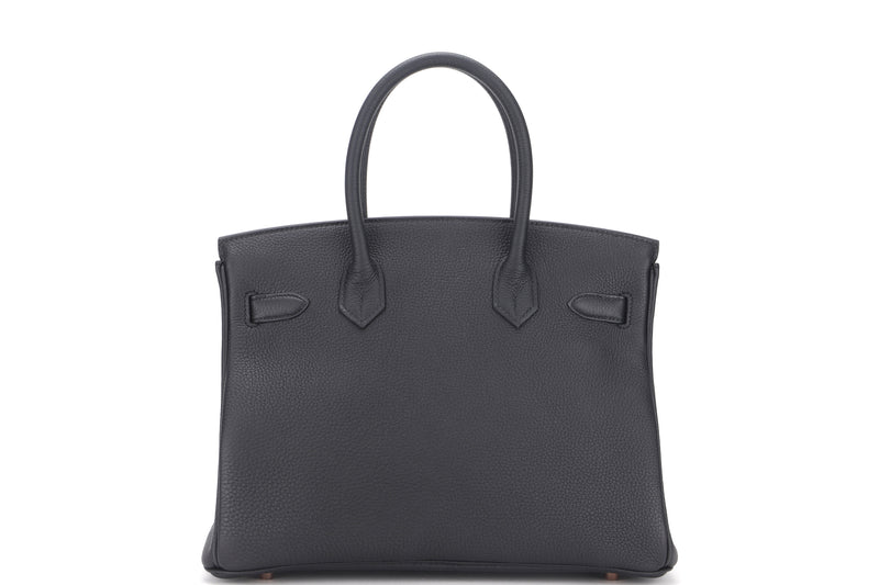 HERMES BIRKIN 30CM (STAMP Z) BLACK TOGO LEATHER ROSEGOLD HARDWARE, WITH LOCK, KEYS, RAINCOAT, DUST COVER & BOX