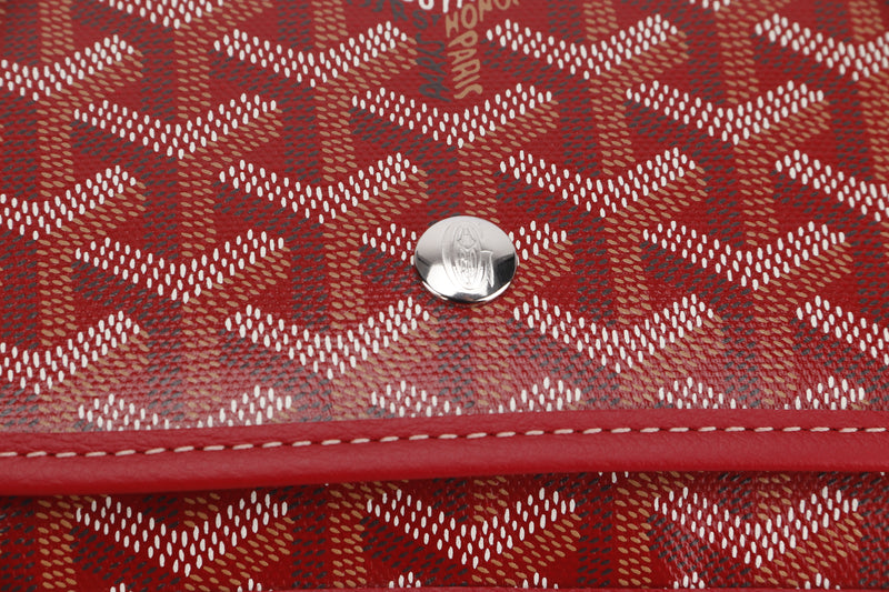 goyard plumet pocket wallet rouge color, with dust cover