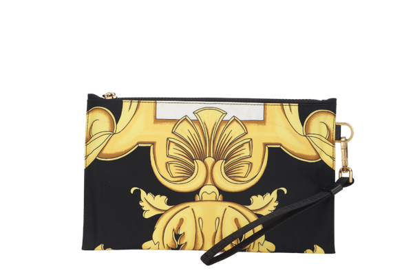 VERSACE MEDUSA NYLON CLUTCH BAROQUE PRINTS WITH CARDS, NO DUST COVER