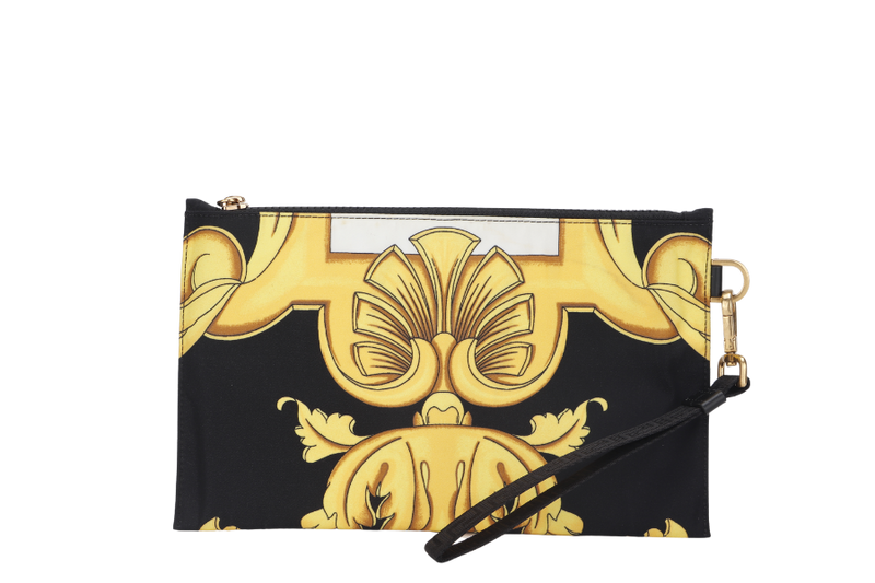 VERSACE MEDUSA NYLON CLUTCH BAROQUE PRINTS WITH CARDS, NO DUST COVER