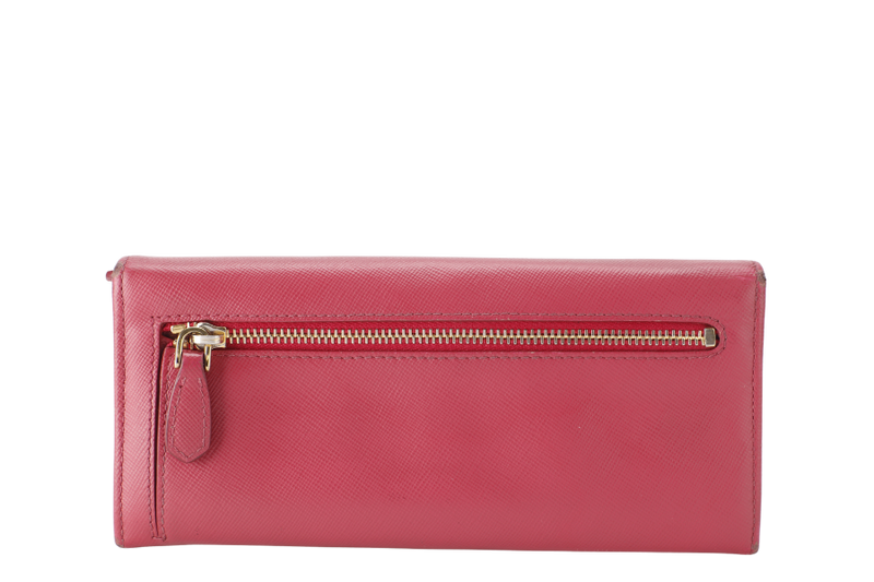 PRADA PEONY PINK SAFFIANO LONG WALLET (1MH132) WITH BOX NO CARD