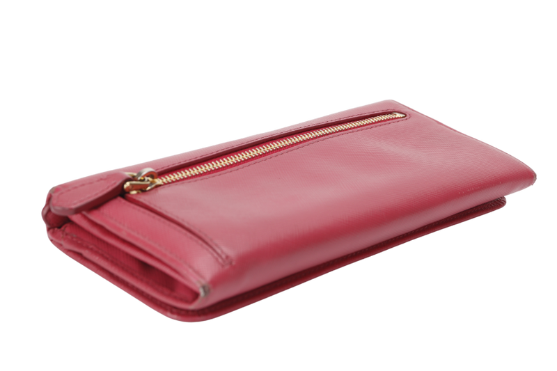 PRADA PEONY PINK SAFFIANO LONG WALLET (1MH132) WITH BOX NO CARD