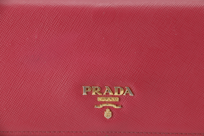 PRADA PEONY PINK SAFFIANO LONG WALLET (1MH132) WITH BOX NO CARD