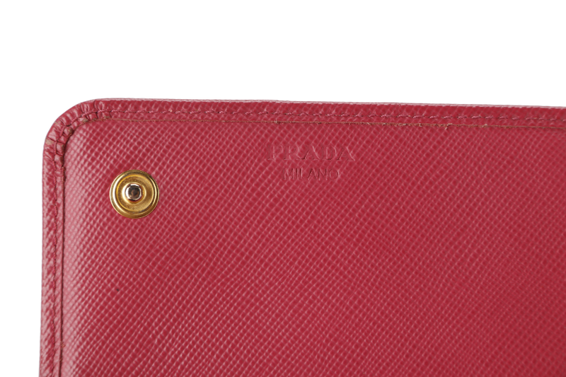 PRADA PEONY PINK SAFFIANO LONG WALLET (1MH132) WITH BOX NO CARD