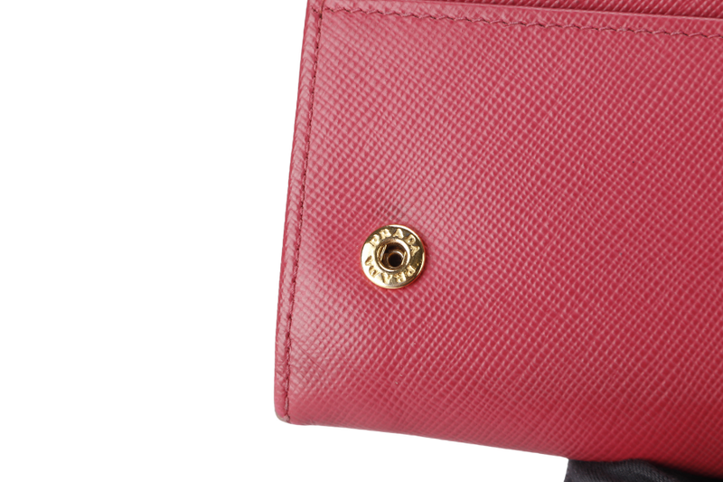 PRADA PEONY PINK SAFFIANO LONG WALLET (1MH132) WITH BOX NO CARD