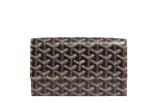 GOYARD VARENNE CONTINENTAL WALLET BLACK AND TAN COLOR WITH DUST COVER