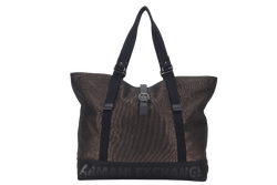 ARMANI EXCHANGE XL TOTE GUMMETAL & BLACK CANVAS  NO DUST COVER