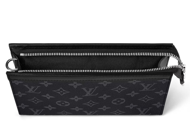 LOUIS VUITTON M81124 GASTON WEARABLE WALLET MONOGRAM ECLIPSE COATED CANVAS, WITH STRAP, SMALL POUCH, DUST COVER & BOX