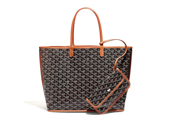 GOYARD ANJOU PM BAG BLACK AND TAN COLOR, WITH DUST COVER