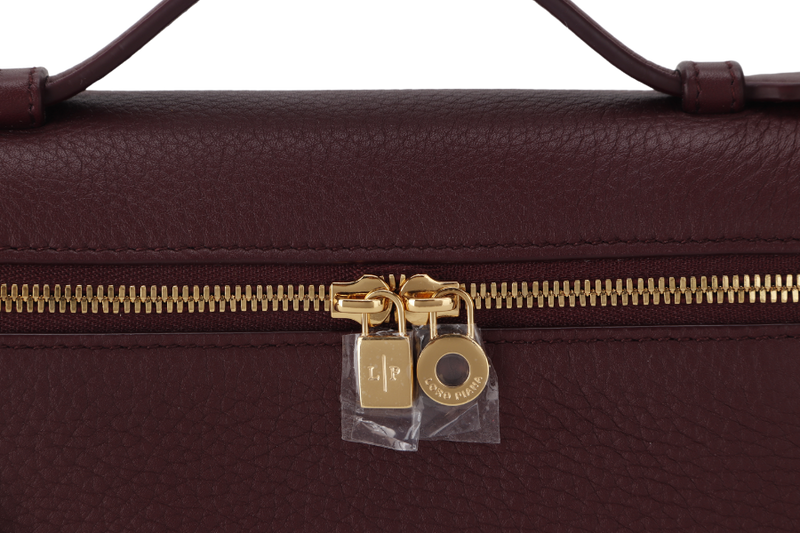 LORO PIANA EXTRA POCKET L19 AZUKI BEANS (Q07N) COLOR GRAINED CALFSKIN GOLD HARDWARE WITH STRAP, DUST COVER AND BOX