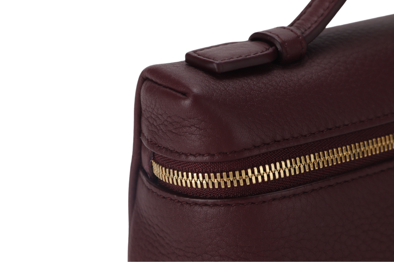 LORO PIANA EXTRA POCKET L19 AZUKI BEANS (Q07N) COLOR GRAINED CALFSKIN GOLD HARDWARE WITH STRAP, DUST COVER AND BOX
