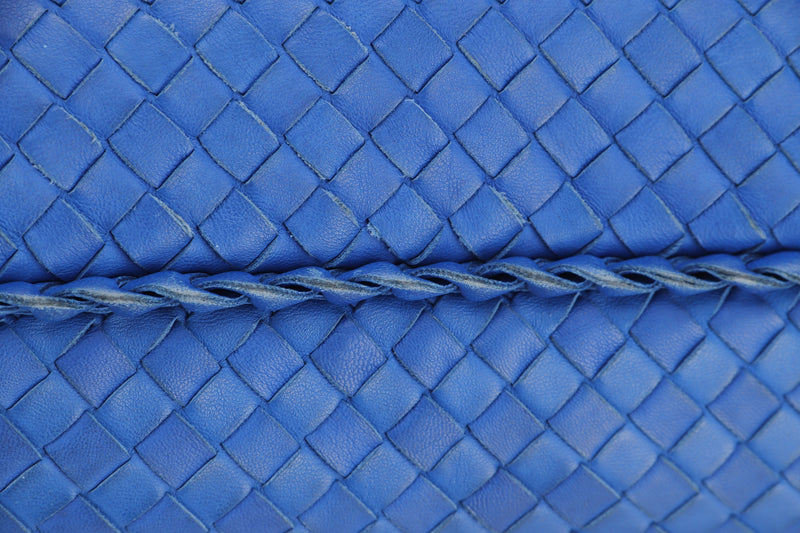 BOTTEGA VENETA BLUE COLOR INTRECCIATO HOBO BAG, W46CM, WITH DUST COVER