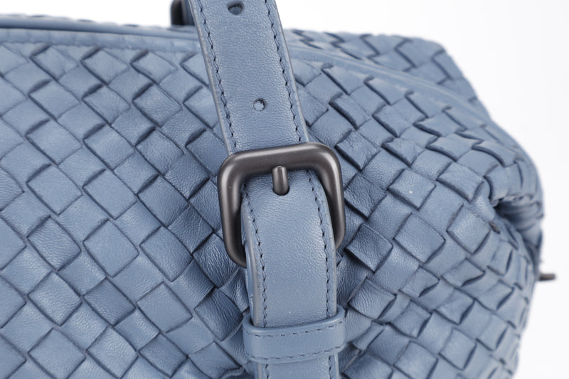 BOTTEGA VENETA LIGHT BLUE INTERCCIATO BOWLER BAG NO DUST COVER WITH LOCK &amp; KEYS