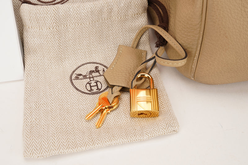 HERMES BIKRIN 30 (STAMP ACT674 MH) TRENCH COLOR TOGO LEATHER GOLD HARDWARE, WITH KEYS, LOCK, RAINCOAT, DUST COVER & BOX