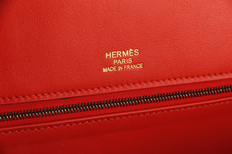 HERMES BIRKIN 35 GRIZZLY (STAMP Q) CAPUCINE SWIFT LEATHER GOLD HARDWARE, WITH KEYS, LOCK & DUST COVER