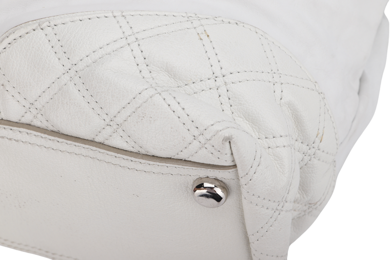 MARC JACOBS WHITE LEATHER SHOULDER BAG SILVER HARDWARE NO DUST COVER