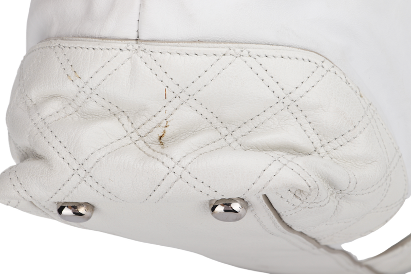 MARC JACOBS WHITE LEATHER SHOULDER BAG SILVER HARDWARE NO DUST COVER