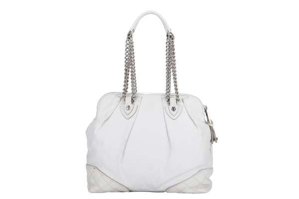 MARC JACOBS WHITE LEATHER SHOULDER BAG SILVER HARDWARE NO DUST COVER