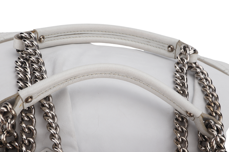 MARC JACOBS WHITE LEATHER SHOULDER BAG SILVER HARDWARE NO DUST COVER