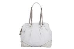 MARC JACOBS WHITE LEATHER SHOULDER BAG SILVER HARDWARE NO DUST COVER