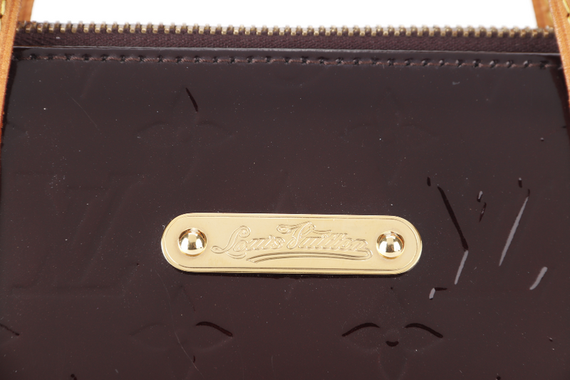 LOUIS VUITTON PM BURGUNDY MONOGRAM PATENT VERNIS GOLD HARDWARE NO DUST COVER