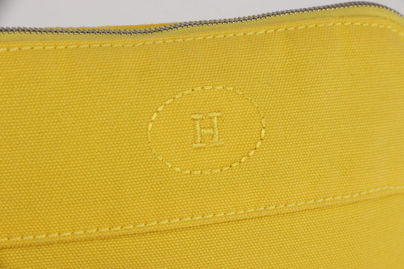 HERMES BOLIDE MINI BAG COTTON YELLOW SILVER HARDWARE, NO DUST COVER