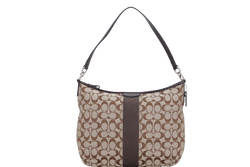 COACH CROSSBODY BAG (N2D1405-F29941) BROWN MONOGRAM SILVER HARDWARE, WITH STRAP & DUST COVER